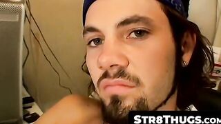 Str8Thugs.com - Hunky and horny straight thug stroking his juicy man tool in solo ses