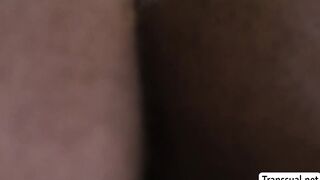 Horny ebony gives handsome masseur a blowjob