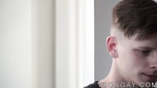 Pale twink lovemaking with beefy stepdaddy in pronebone
