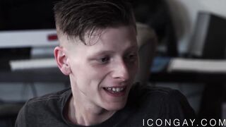 Pale twink lovemaking with beefy stepdaddy in pronebone