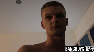 Athletic young men swap head and rimming in the gym