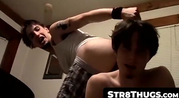 Str8Thugs.com - Horny straight thugs Axel and Billy love beating their meat in duo pl