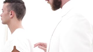 BoyMissionary.com - Handsome Mormon elder asserts his holy claim on a pretty twink's