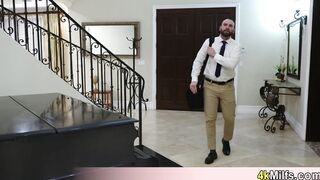 Short haired blond slut gets a surprise