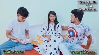 Indian Sujata Girl With Two New Boyfriend Hardcore Threesome Sex