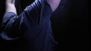 FamilyPornSite.com - Twink's hot glory hole blowjob skills with daddy's cumshot