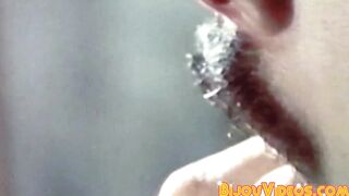 Lean mustached dude Anthony Lee receives oral and anal hammering