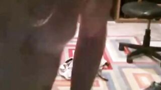 Fat Daddy Strips and Strokes on Webcam