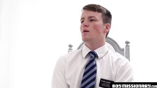 BoyMissionary.com - Young Mormon's devout masturbation while being sanctified with an