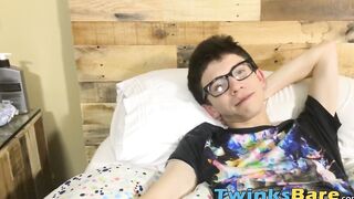 Skinny twink barebacked with big cock and facialized