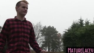 MatureLacey.com - Lacey Starr's group sex with a young stud and friends
