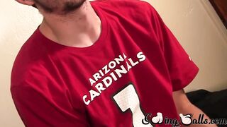 Straight dude Troy loves yanking his engorged penis in front of camera