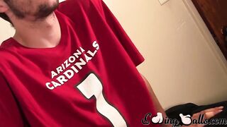 Straight dude Troy loves yanking his engorged penis in front of camera