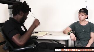 SayUncleNetwork.com - Twink suspect takes big black cock and raw fuck from guard