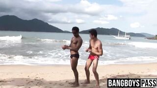 Horny Latino jock gets pounded and gaped by a big black cock