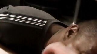 Fat amateur with small cock sucked by mature black homo