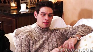 Handsome gay Michael DelRay sucked off before anal funtime
