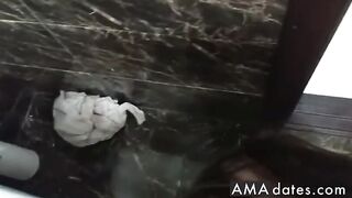 Russian teen girl gives a blowjob to her new dominant partner.