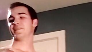 Tattooed young amateur fills mature gays mouth with hot cum