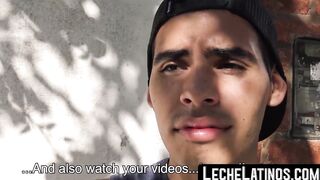 LecheLatinos.com - Latino's wild pickup sex ends with a raw fuck and a jizz-covered f