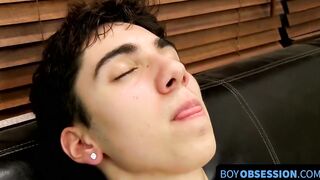 BoyObsession.com - Clayton's cute interview and solo cock stroking scene with toy fun