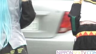 NipponSexTV.com - Juicy 18yo Japanese legs arouse public voyeur