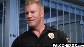 FalconsXXX.com - Muscle hunk prison guard enjoys raw anal action during work hours