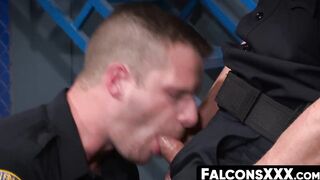 FalconsXXX.com - Muscle hunk prison guard enjoys raw anal action during work hours