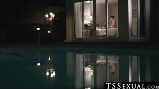 TSSexual.com - Exotic Eva Paradis masters the art of riding a hairy hunk's cock