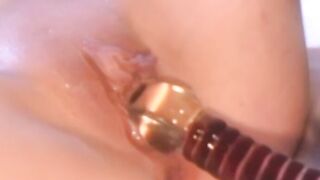 Latex dominatrix whips and drills Anna Mills juicy pussy