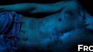 Hottie Miguel lays nude and passionately strokes his cock