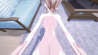 Jean gets pov banged on a table before taking doggy style