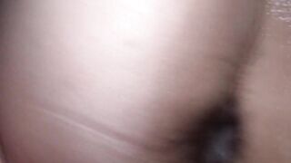 Cum cummed into bushy wifes cunt and butt