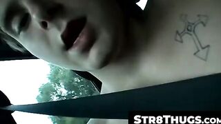 Str8Thugs.com - Horny thug Billy jerking off his juicy fuck stick in the car in solo