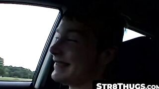Str8Thugs.com - Horny thug Billy jerking off his juicy fuck stick in the car in solo