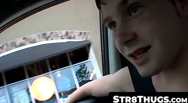 Str8Thugs.com - Horny thug Billy jerking off his juicy fuck stick in the car in solo