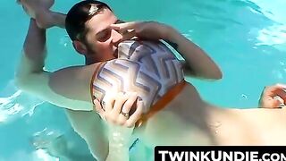 TwinkUndie.com - Three hot naughty twinks' pool fuck and cum fest