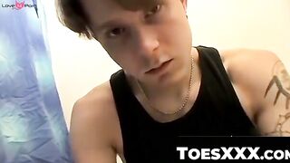 ToesXXX.com - Billy talks directly to you as he plays with his big cock in solo