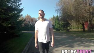 Petite babe Roxy Risingstar gets intense pussy play after BJ