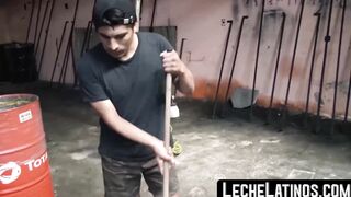 LecheLatinos.com - Young straight Latino sucks big dick and takes a raw POV pounding