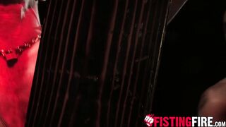 Kinky Leo Forte uses a flogger to strike his captive sexy back before fucking