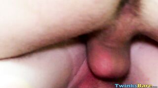 Purple haired JR Adams rubbed his throbbing cock to his bud