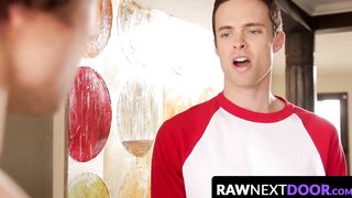 RawNextDoor.com - Brandon Moore jerks off as Scotty Zee fucks the cum out of him