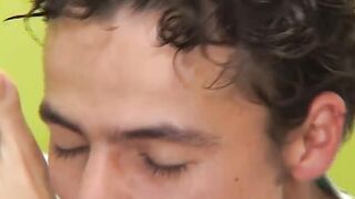 Slim cock suckers take turn boning each other hard and fast
