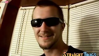 Thug pleases his cock with the help of nice flashlight