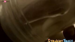Thug pleases his cock with the help of nice flashlight