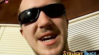 Thug pleases his cock with the help of nice flashlight