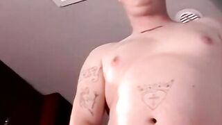 Mature gay sucks a fat guys cock while he was masturbating