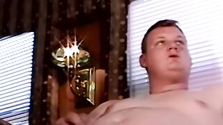 Mature gay sucks a fat guys cock while he was masturbating