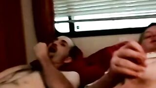 Amateurs have good time lying next to each other jerking off